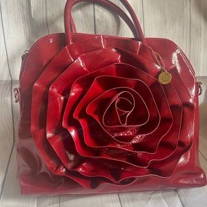 Red rose petal purse